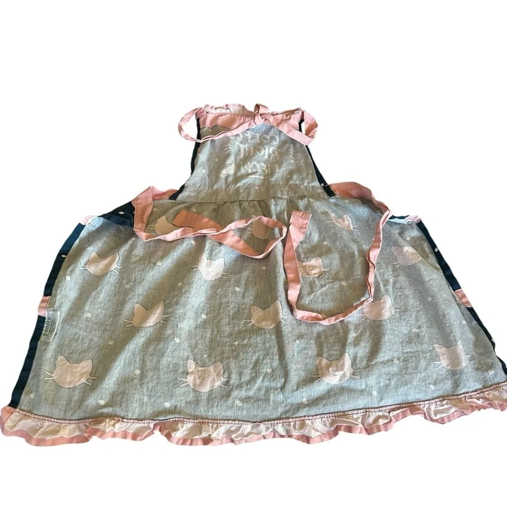 Blue and Pink Cat Apron